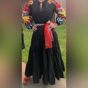 Black Tiered Maxi Dress for Casual Occasions